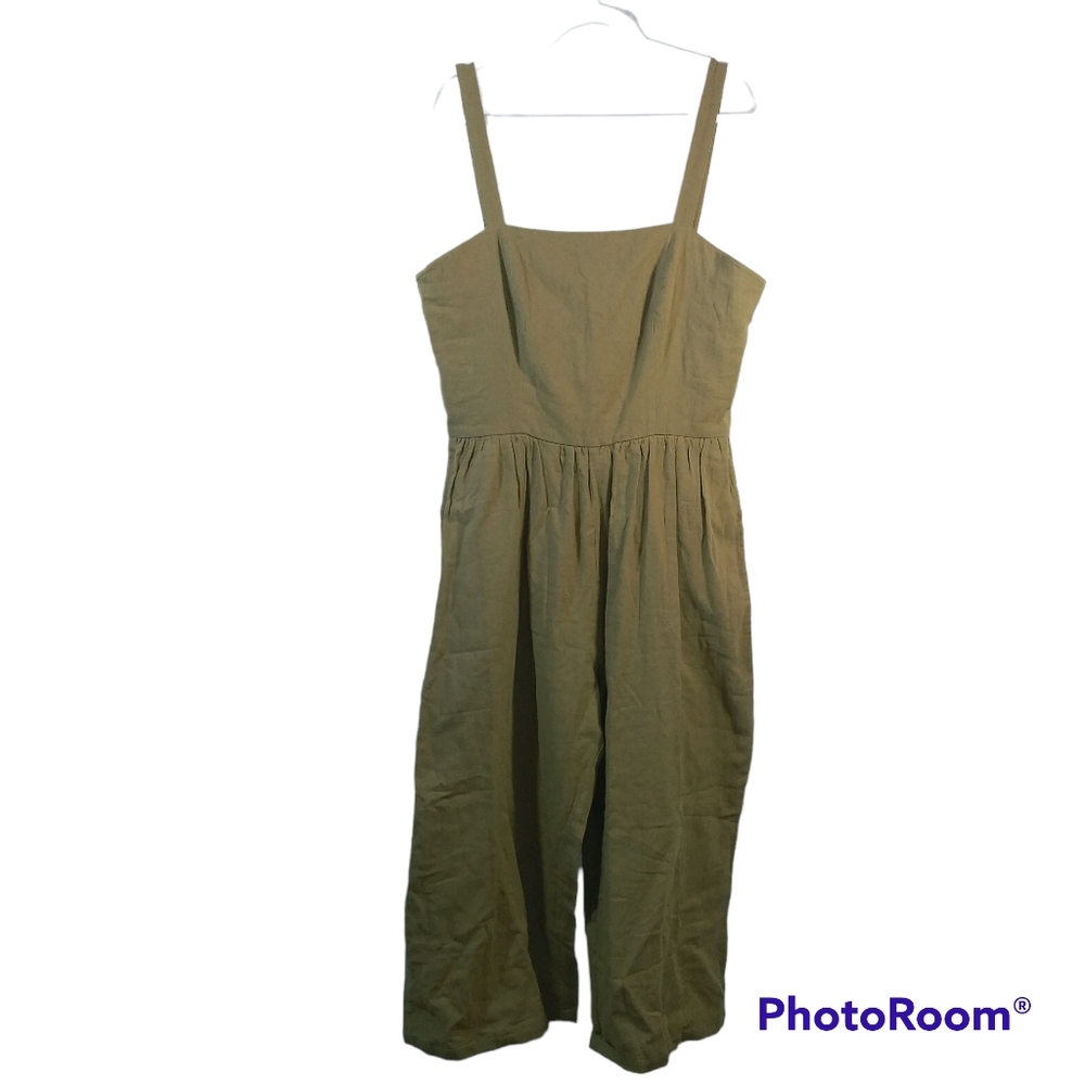 Kate Quinn Brown Tie Back Organic Cotton Jumpsuit Size L